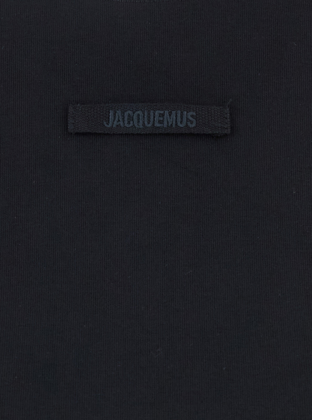 Jacquemus Women 'Le T-Shirt Gros Grain' Black Crewneck T-Shirt With Logo Patch On The Front In Cotto - 3