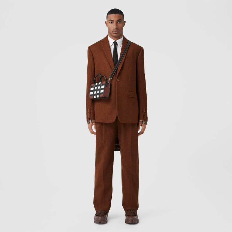 Check Intarsia Leather Mini Tote 8