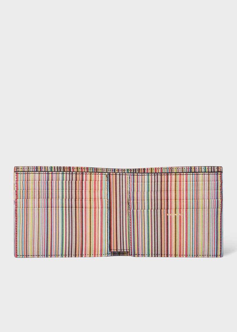 Paul Smith Burgundy 'Signature Stripe' Interior Billfold Wallet outlook
