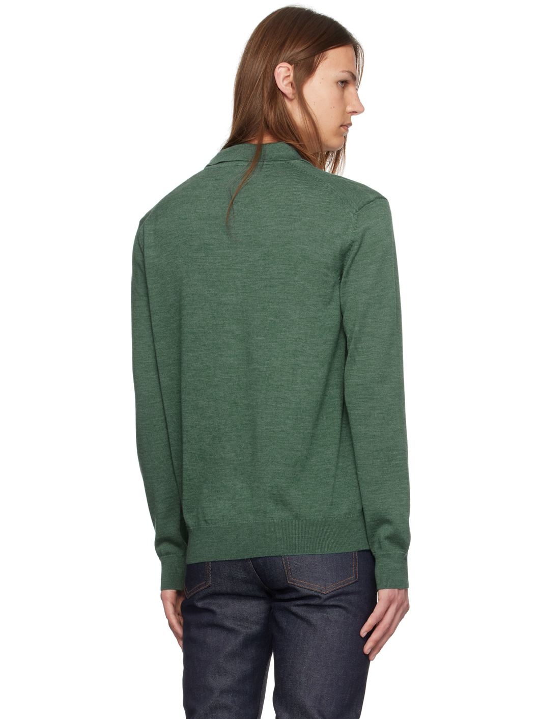 Green Bold Fox Head Patch Polo - 3