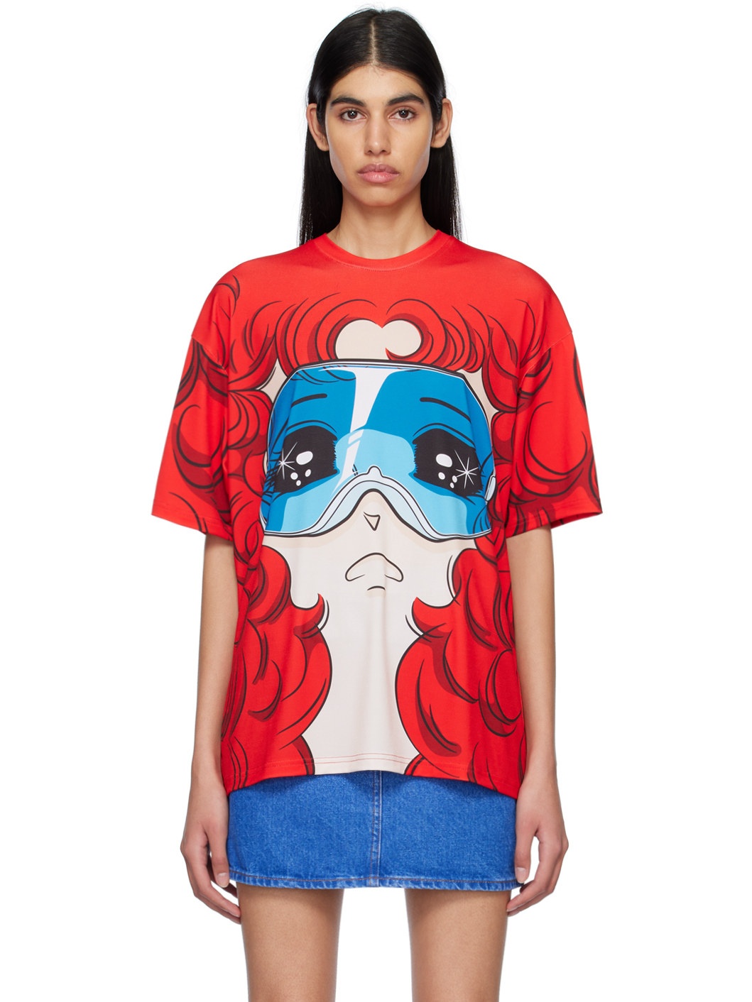 SSENSE Exclusive Red Goggle Girl T-Shirt - 1
