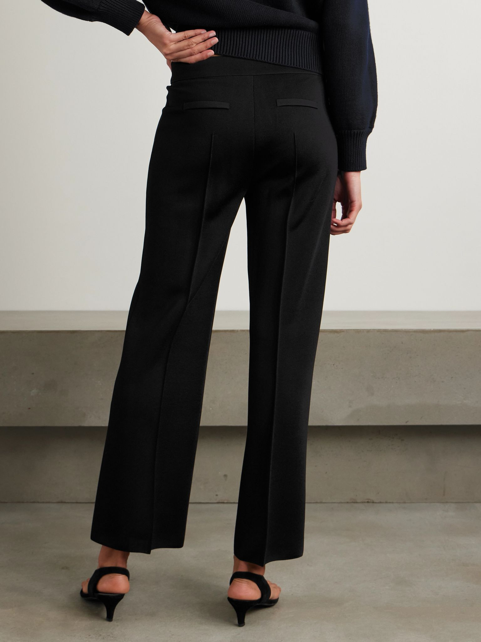 Kick knitted straight-leg pants Black - 3