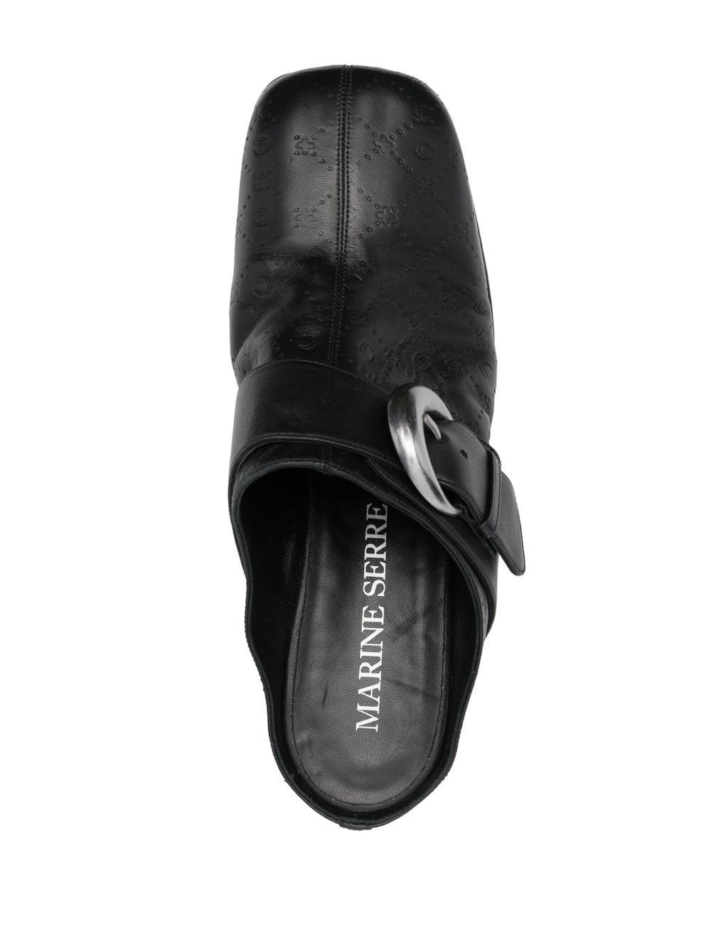 Moonogram 86mm heel leather clogs - 4