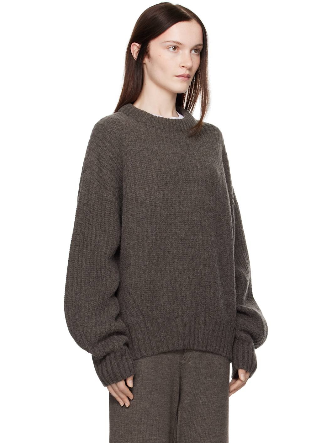 Taupe Crewneck Sweater - 2