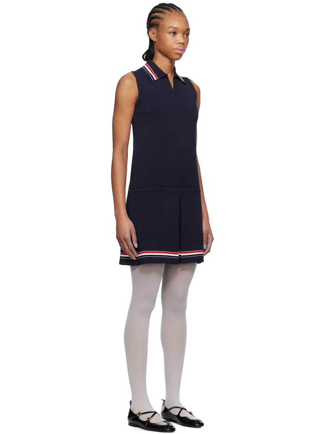 Navy Full Needle Tennis Polo Minidress - 2