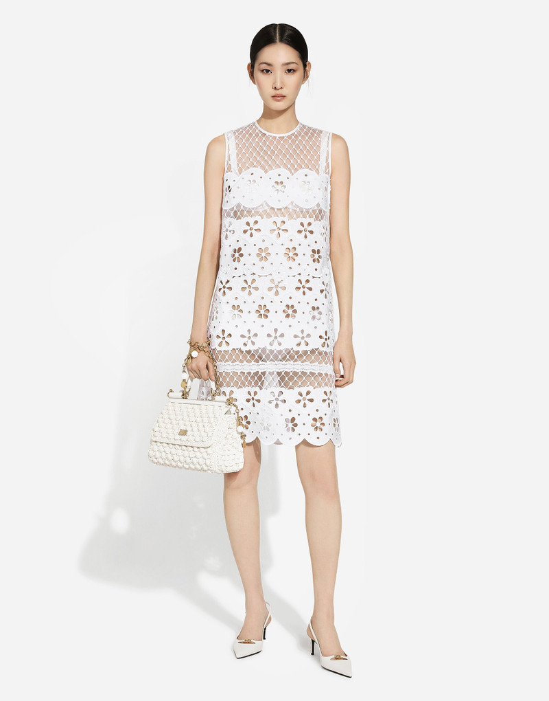 Dolce & Gabbana Short cotton dress with cut-out detailing outlook