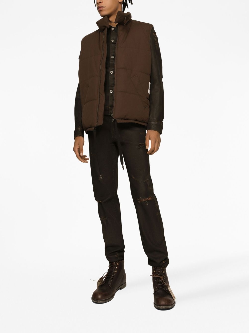ripped-detailing slim-fit jeans - 2