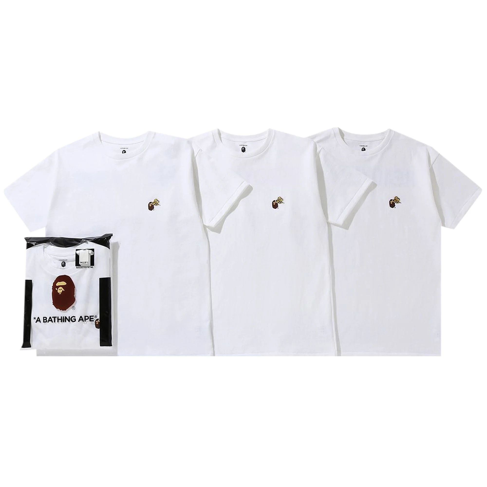 BAPE x ReadyMade 3 Pack Tee 'White' - 1