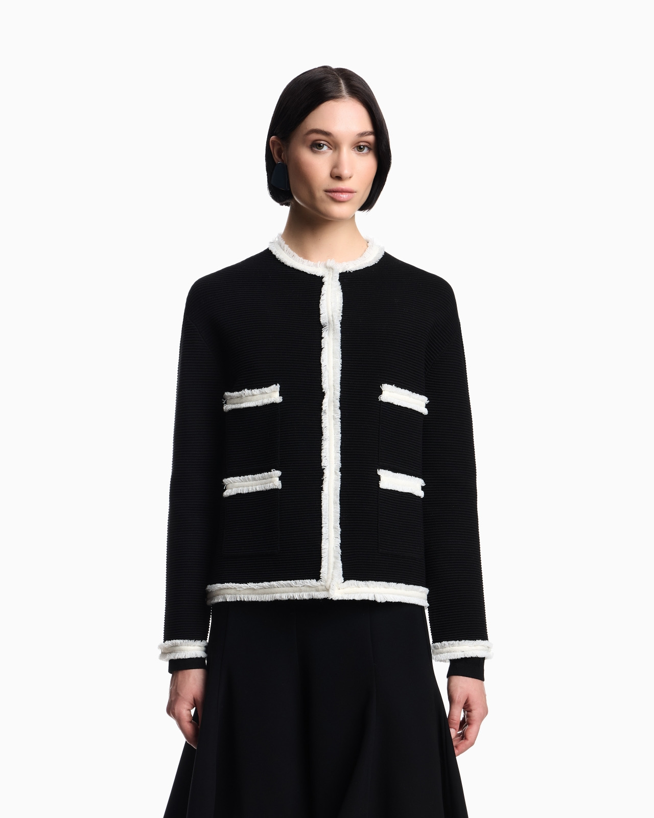 OTTOMAN FABRIC JACKET WITH FRINGE TRIMS - 4