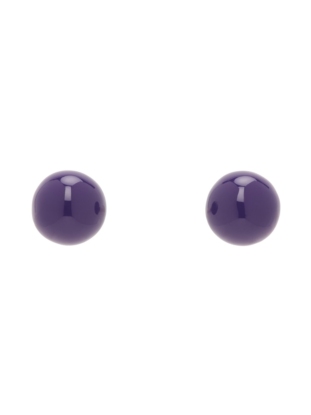 Silver & Purple Enameled Earrings - 1