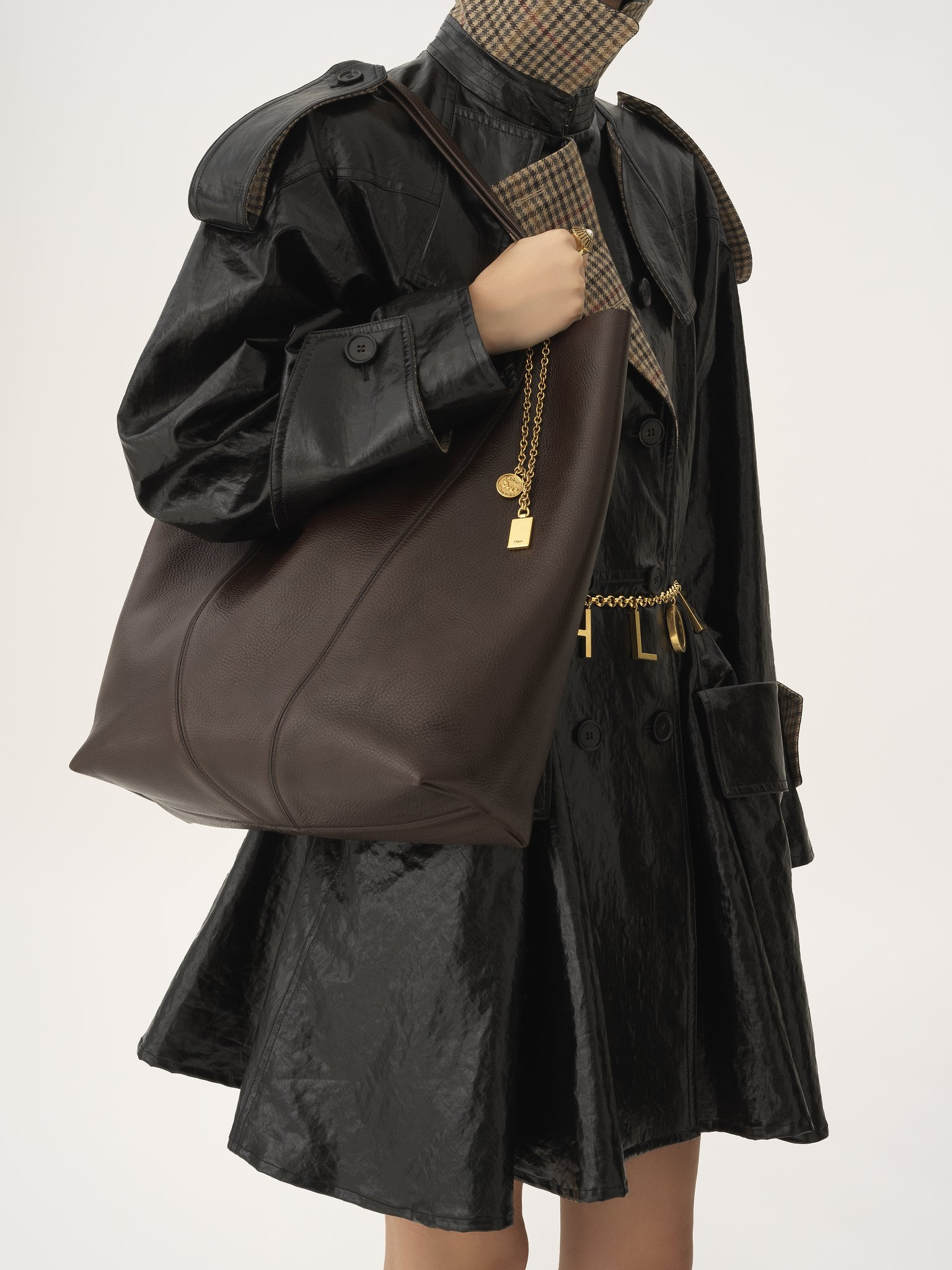 LARGE CHLOÉ SPIN TOTE BAG IN GRAINED LEATHER - 3
