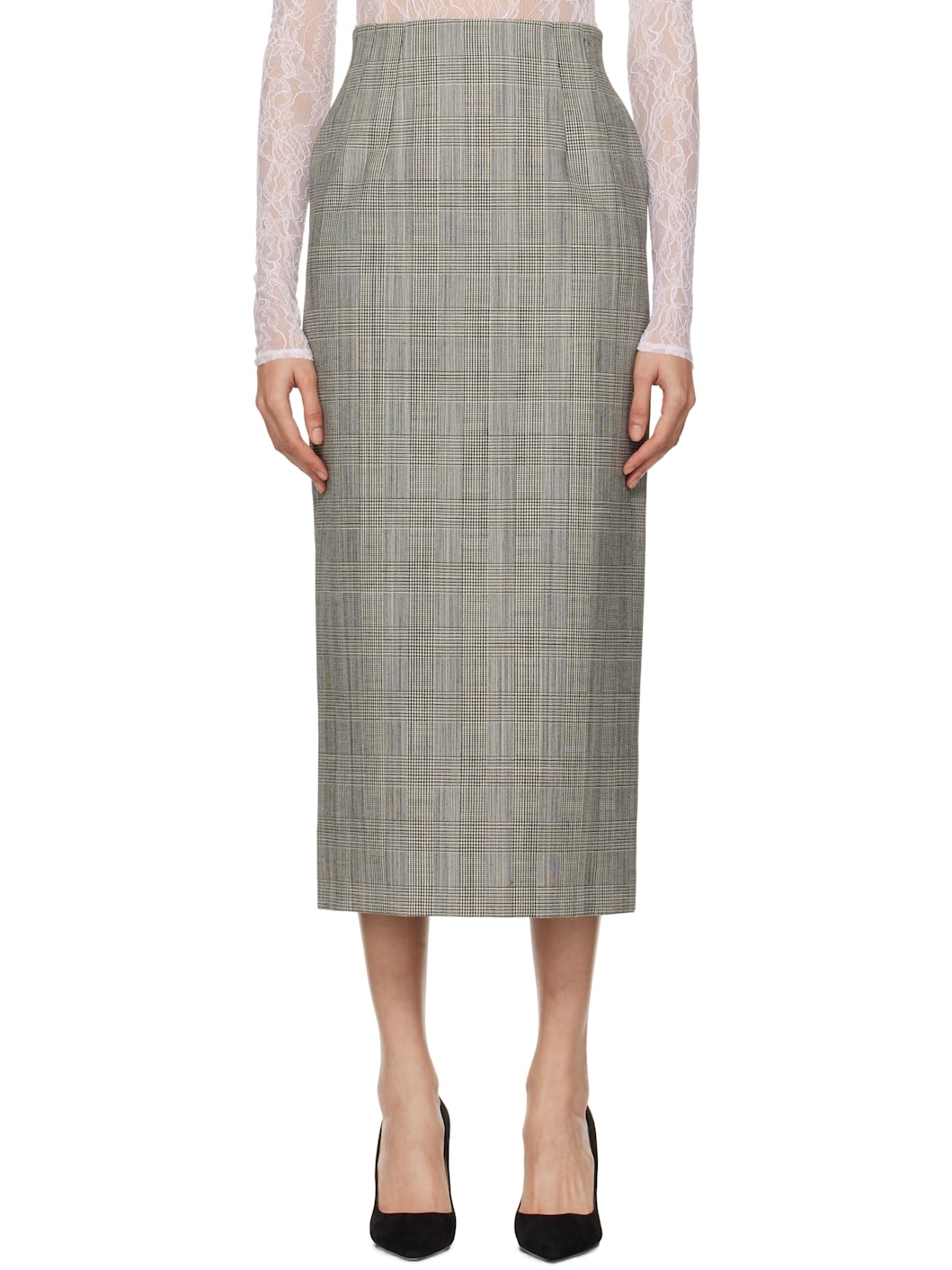 Black & White Contour Midi Skirt - 1
