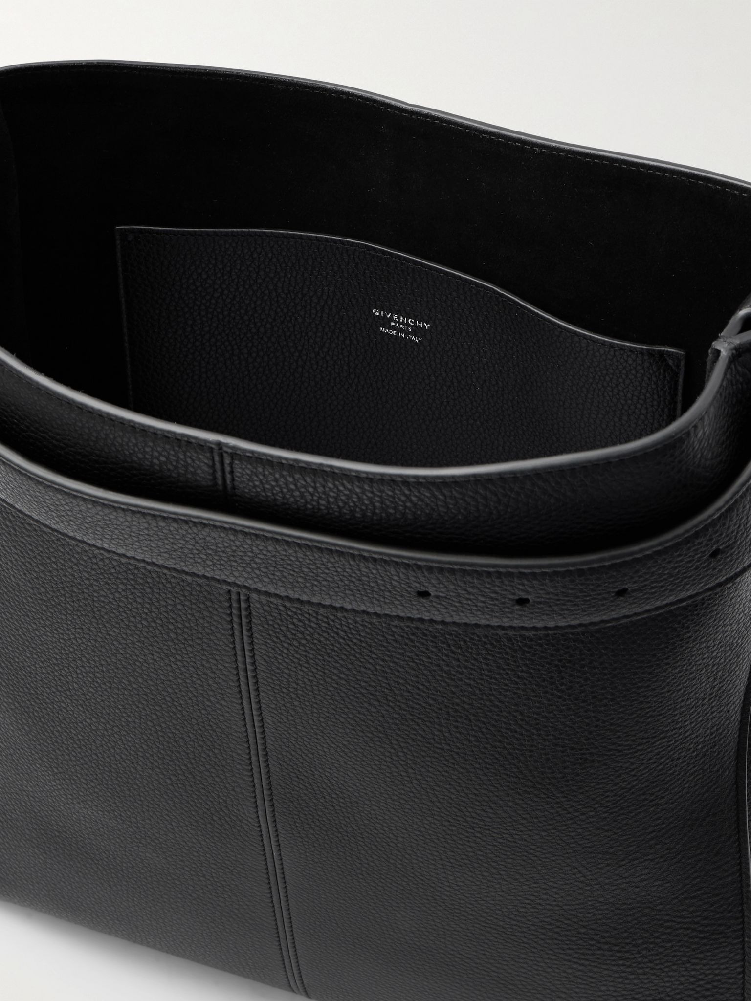 Medium Full-Grain Leather Messenger Bag Black - 5