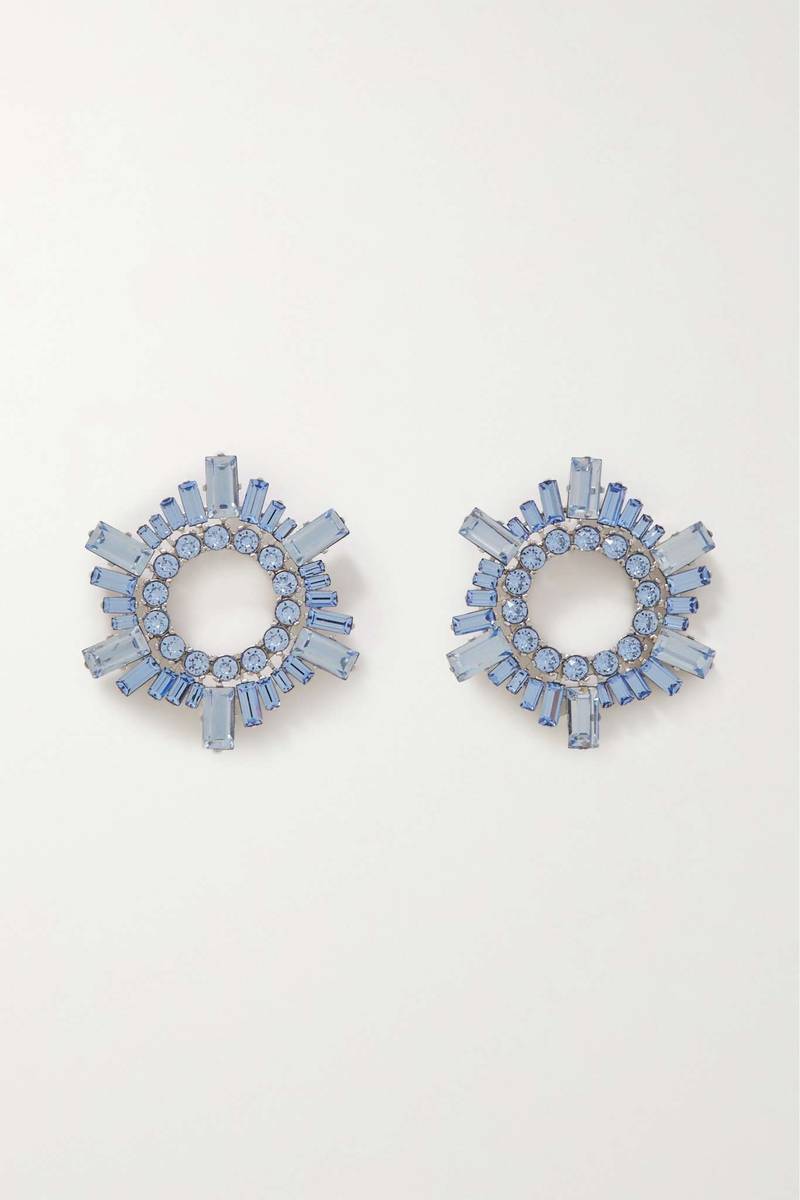 Begum mini silver-tone crystal earrings 1