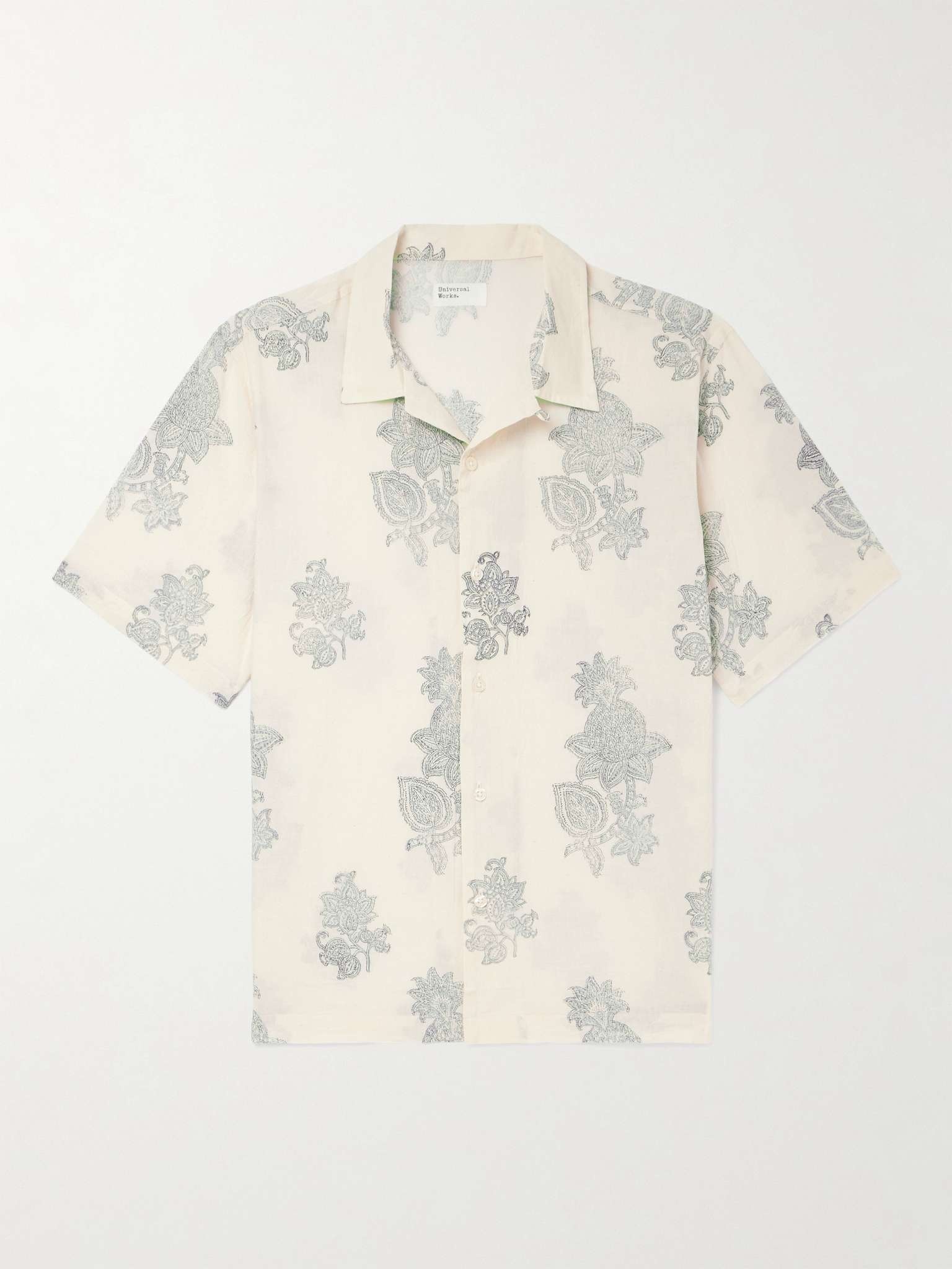 The Road Trip Convertible-Collar Printed Crinkled-Cotton Shirt - 1