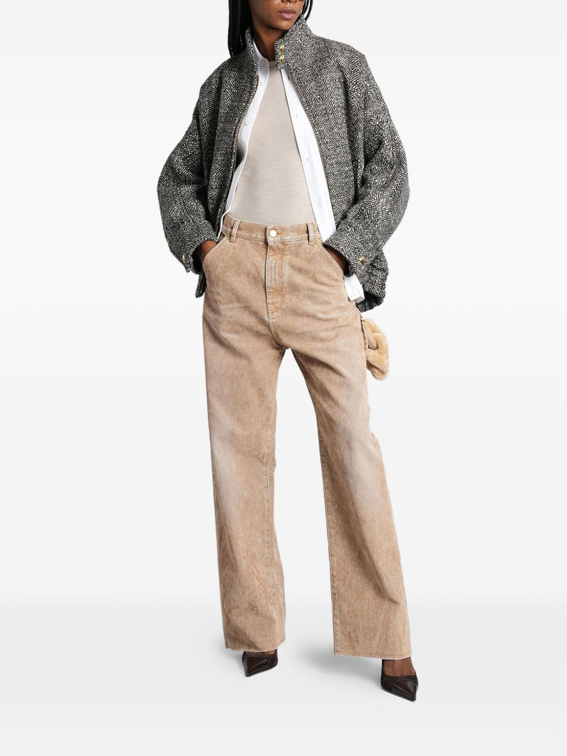 DARKPARK side-embellishment bleached wide-leg jeans outlook