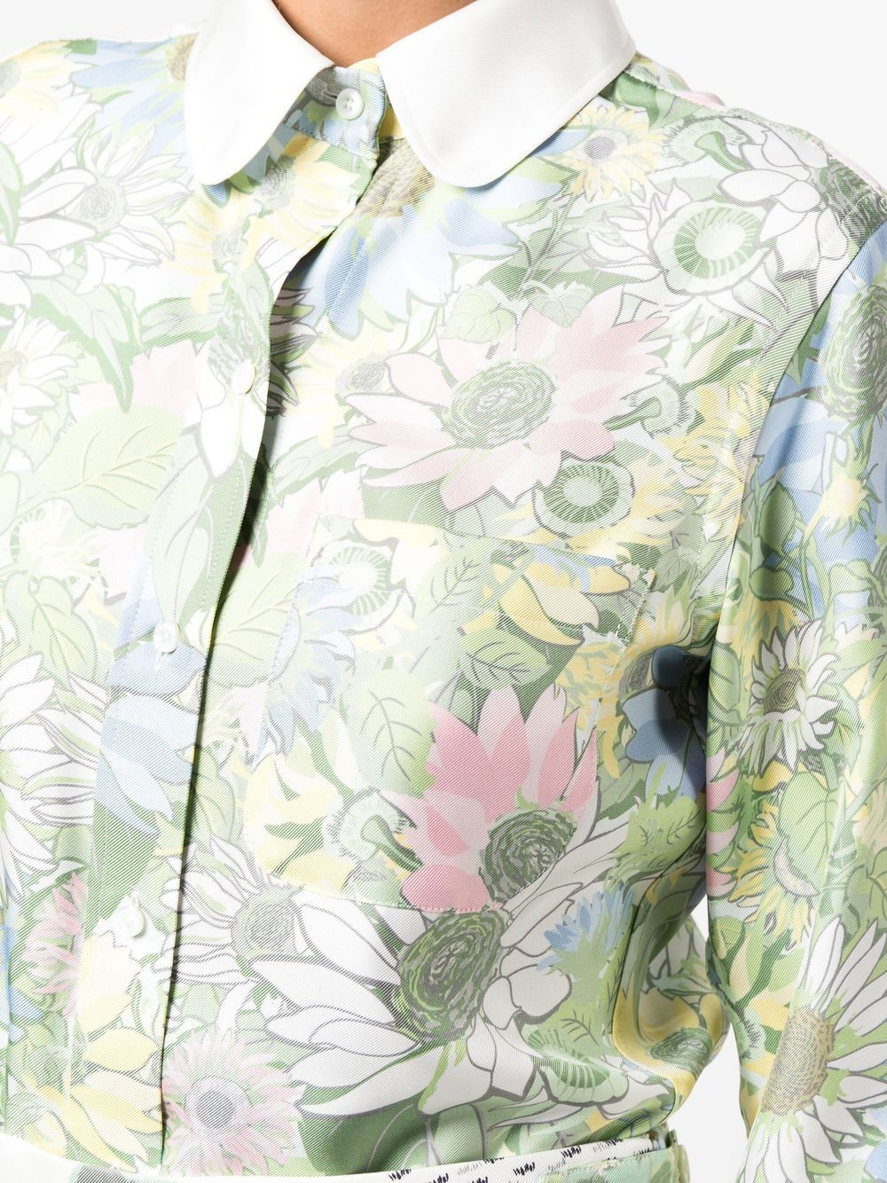 floral-print silk shirt - 5