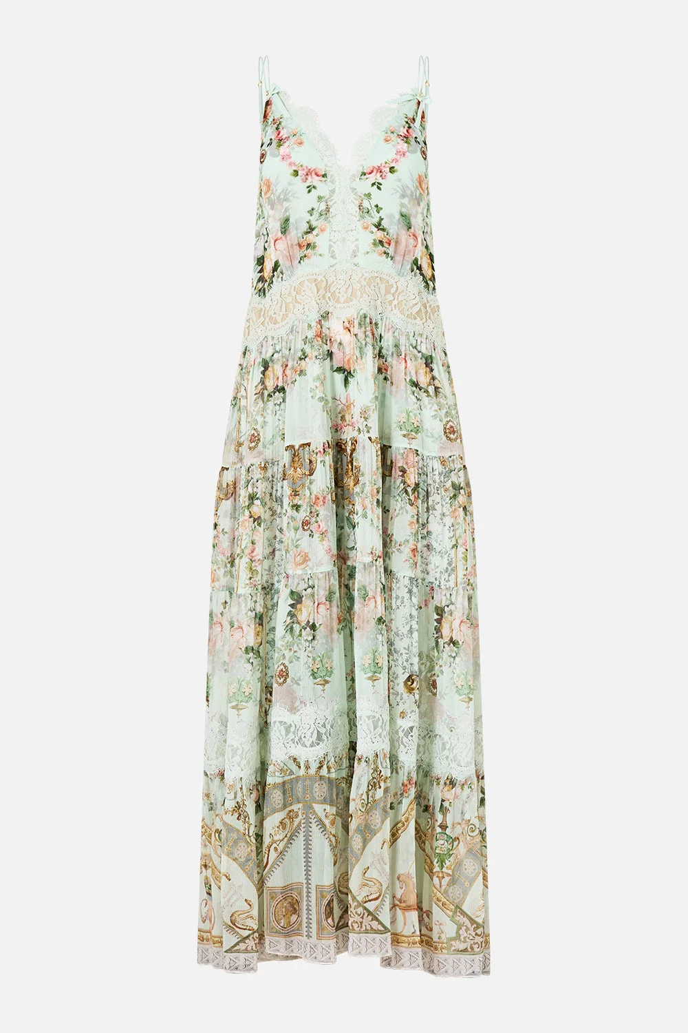 TRAPEZE TIERED DRESS WITH LINING WILDFLOWER WUNDERLAND - 1