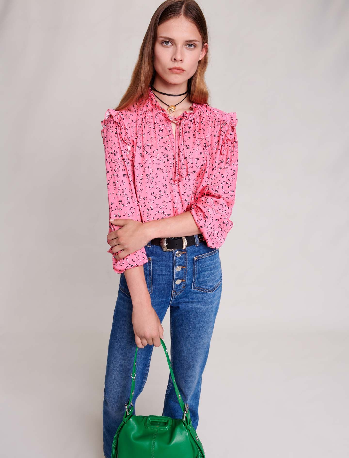 Flower print blouse - 6