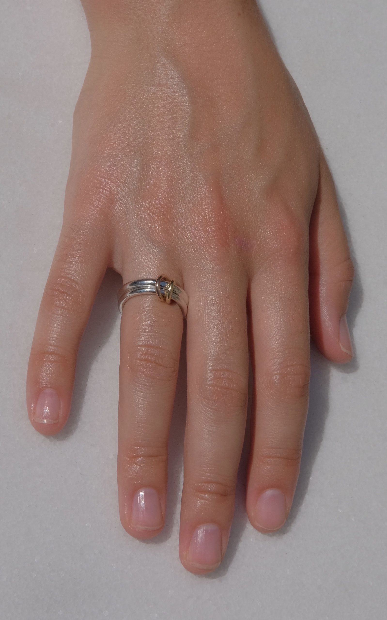 Calliope Sterling Silver, 18K Yellow and Rose Gold Ring white - 5