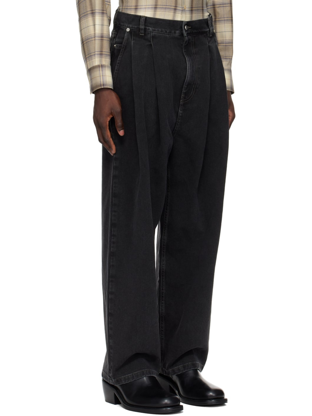 Black Pleated Jeans - 2