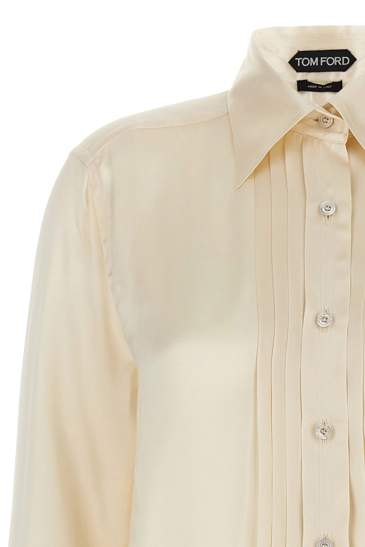 Pleated plastron shirt - 4