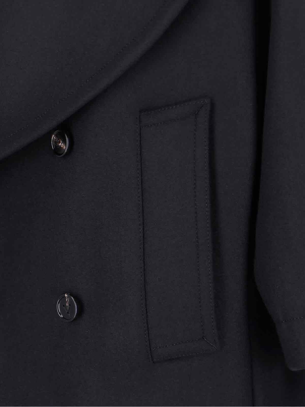 DOUBLE-BREASTED WOOL COAT - 5