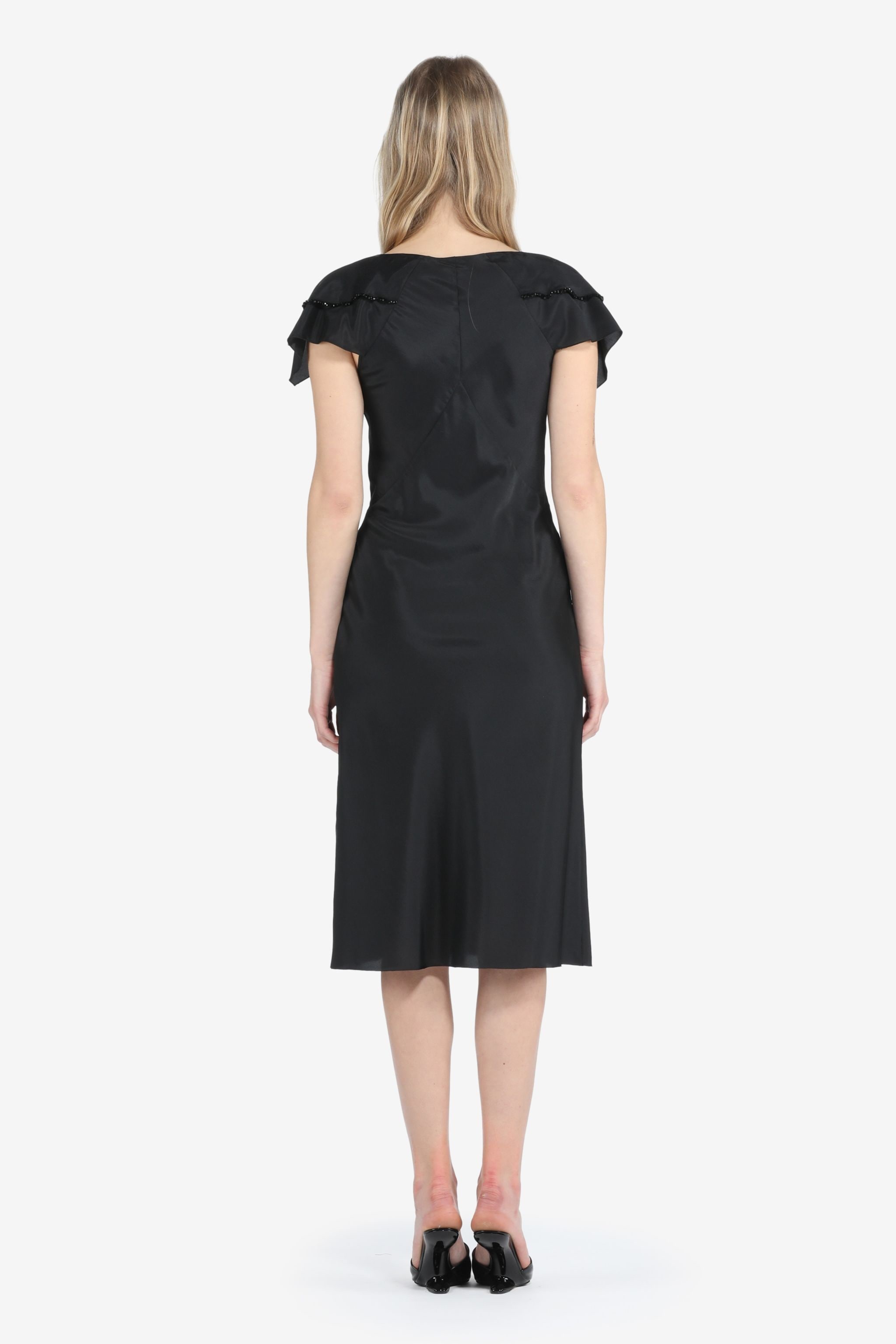 BEAD-EMBELLISHED SATIN DRESS - 2