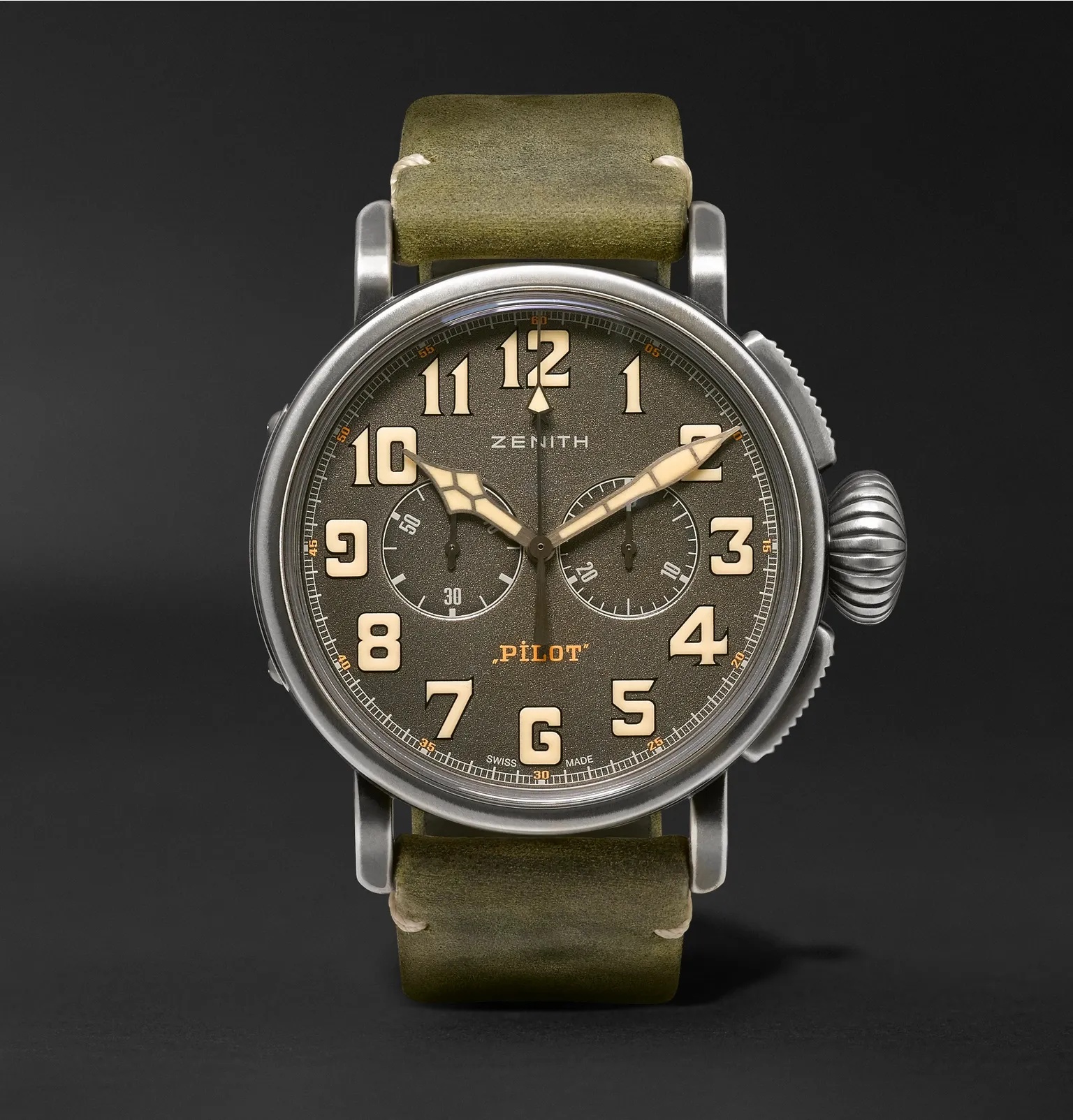 Heritage Pilot Ton-Up 45mm Stainless Steel and Nubuck Watch, Ref. No. 11.2430.4069/21.C773 - 1