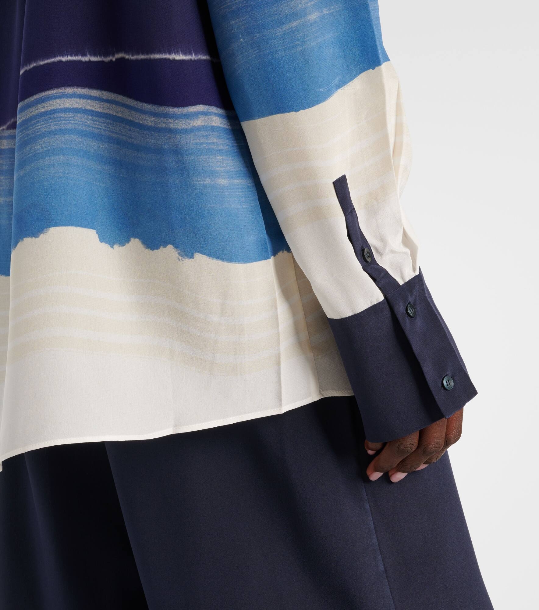 Mariner printed silk crêpe de chine shirt - 6