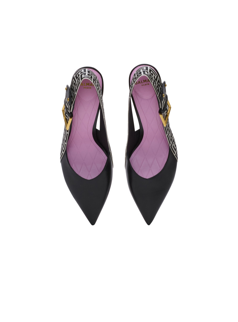 Ruby slingbacks in calfskin and monogrammed 3