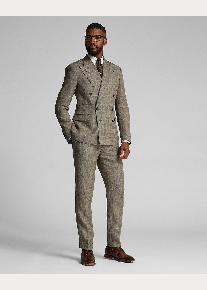 RRL by Ralph Lauren Slim Fit Windowpane Linen Suit Trouser outlook