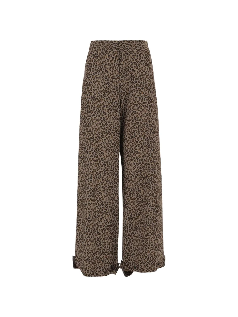 animal-print palazzo trousers - 1