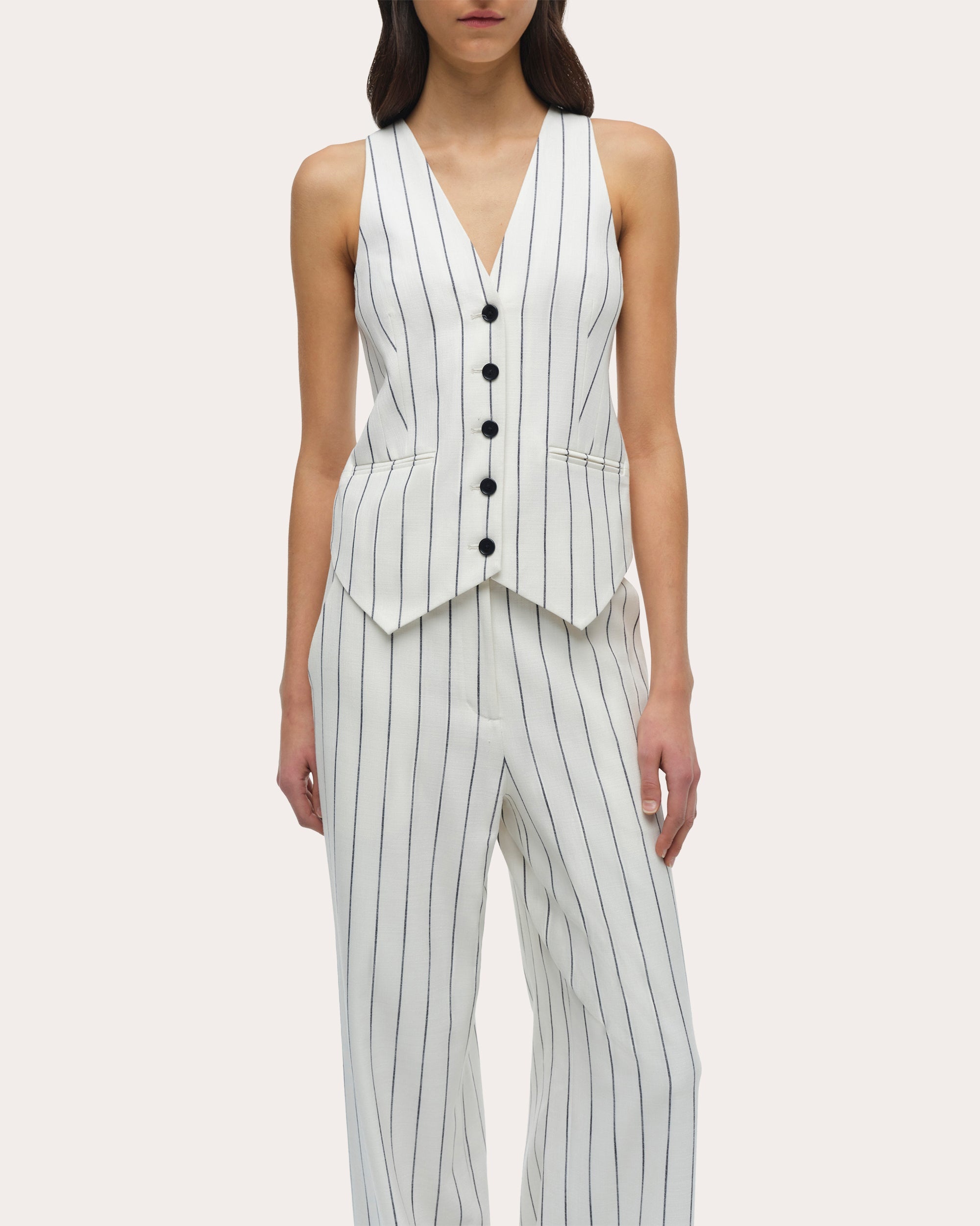 Sabina Stripe Suit Vest - 1