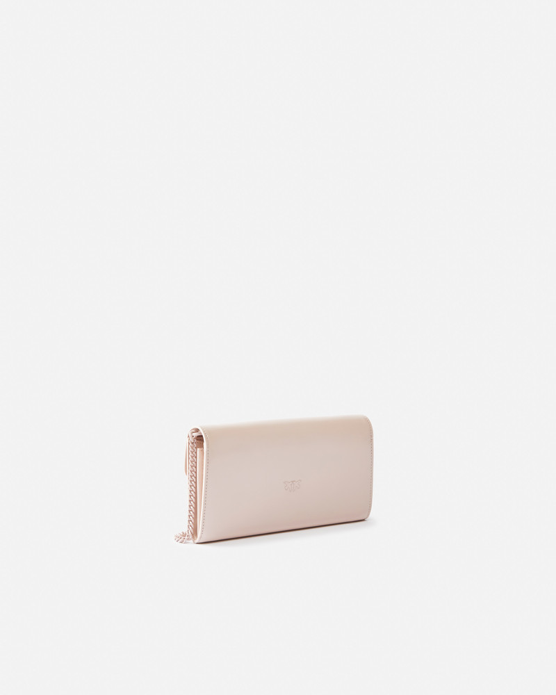 PINKO PATENT BIRD BUCKLE WALLET WITH SHOULDER STRAP outlook