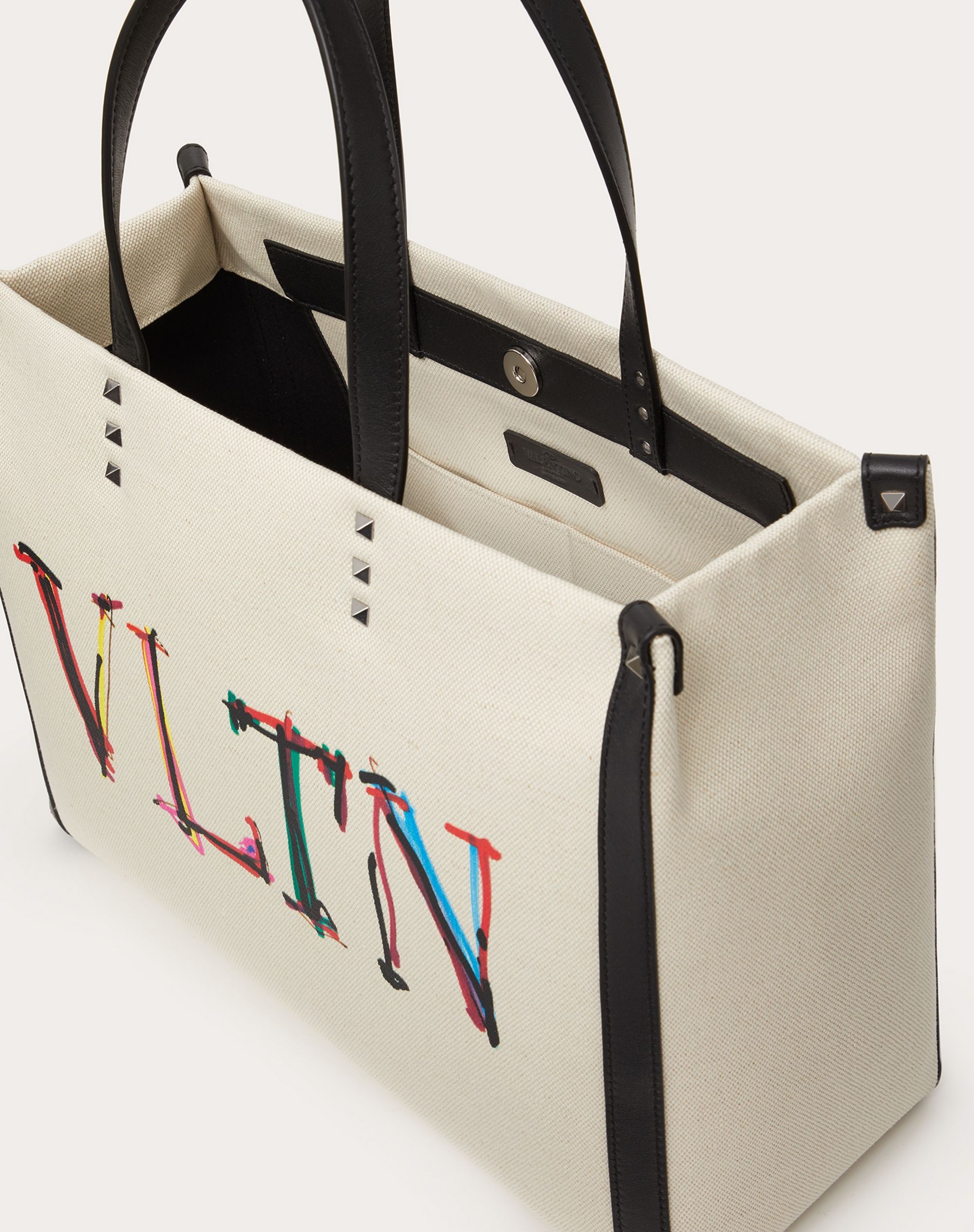 Medium VLTN Graph Canvas Tote Bag - 4