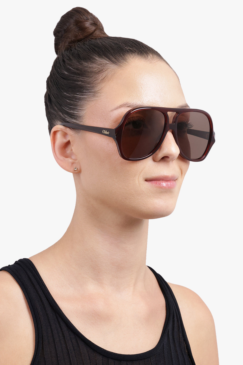 CH0289S SQUARE AVIATOR SUNGLASSES | BROWN - 5