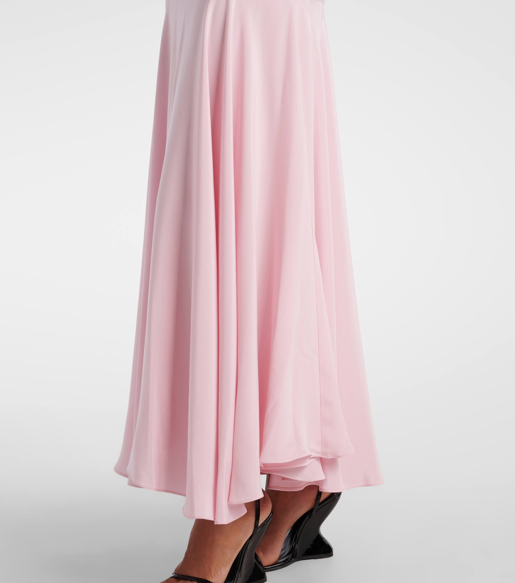 Bow-detail silk crêpe gown - 6