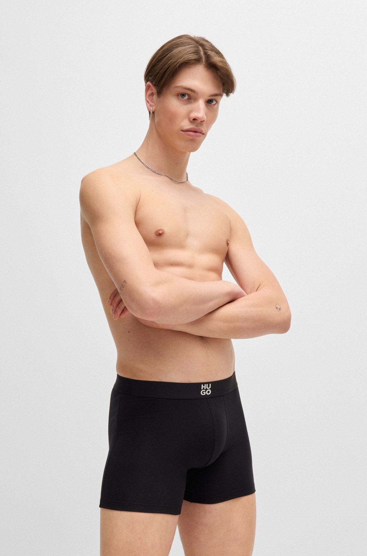 TWO-PACK OF STRETCH-COTTON BOXER BRIEFS WITH LOGOS - 6
