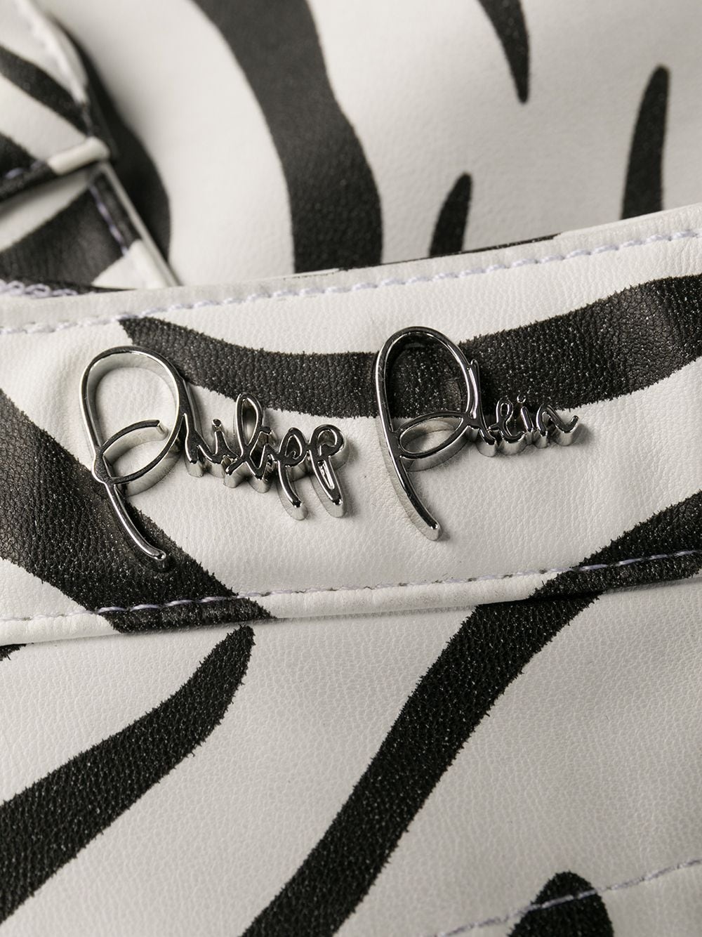high-waisted zebra print trousers - 7