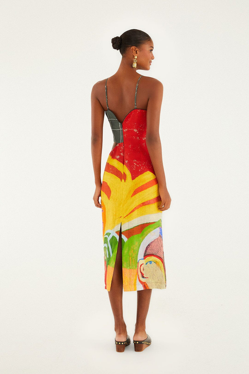 A Popular Cafe Multicolor Sleveless Midi Dress 4
