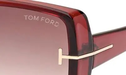 Yvonne 63mm Oversize Gradient Butterfly Sunglasses in Shiny Transparent Red /Brown - 8