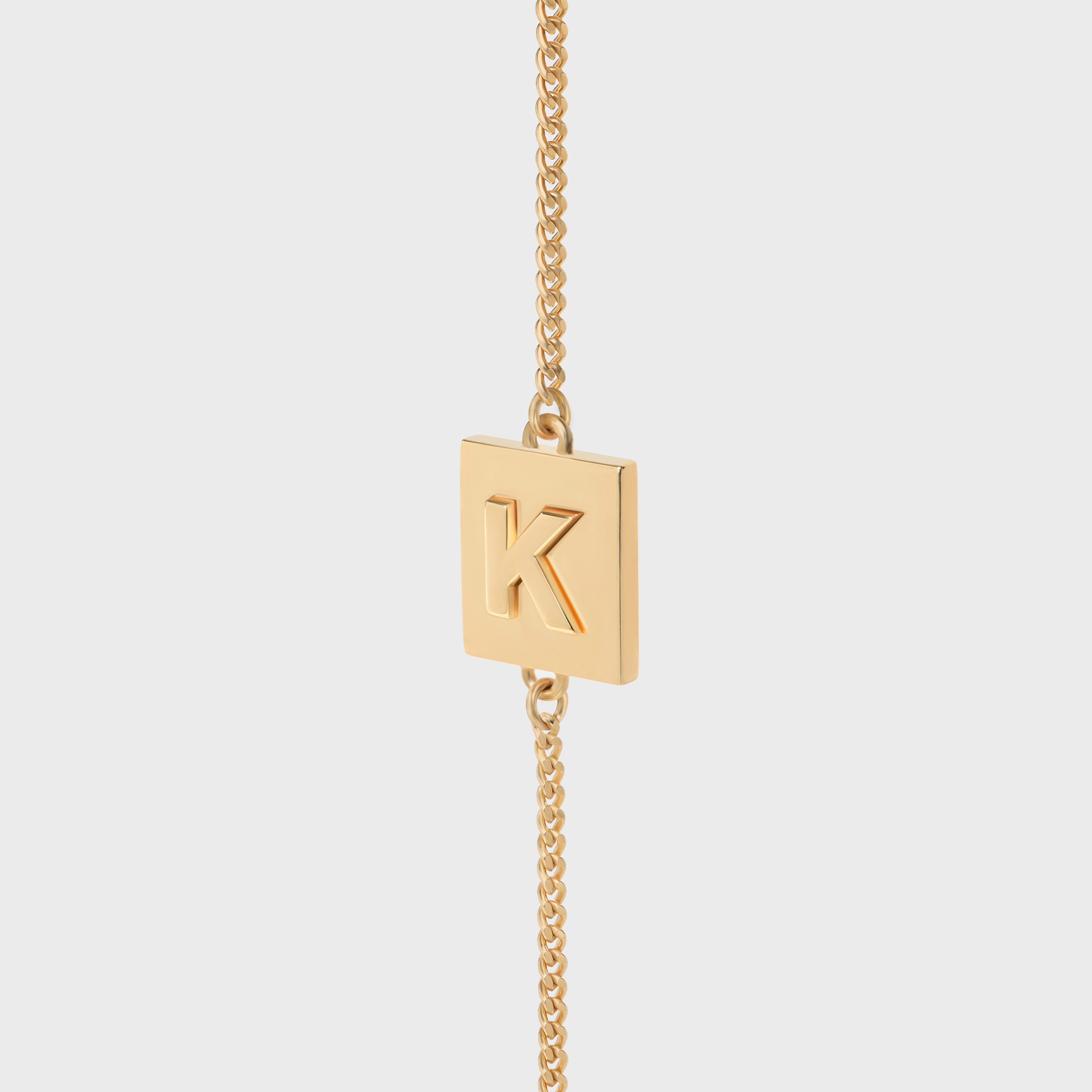 Alphabet K Bracelet in Brass with Gold Finish - 1