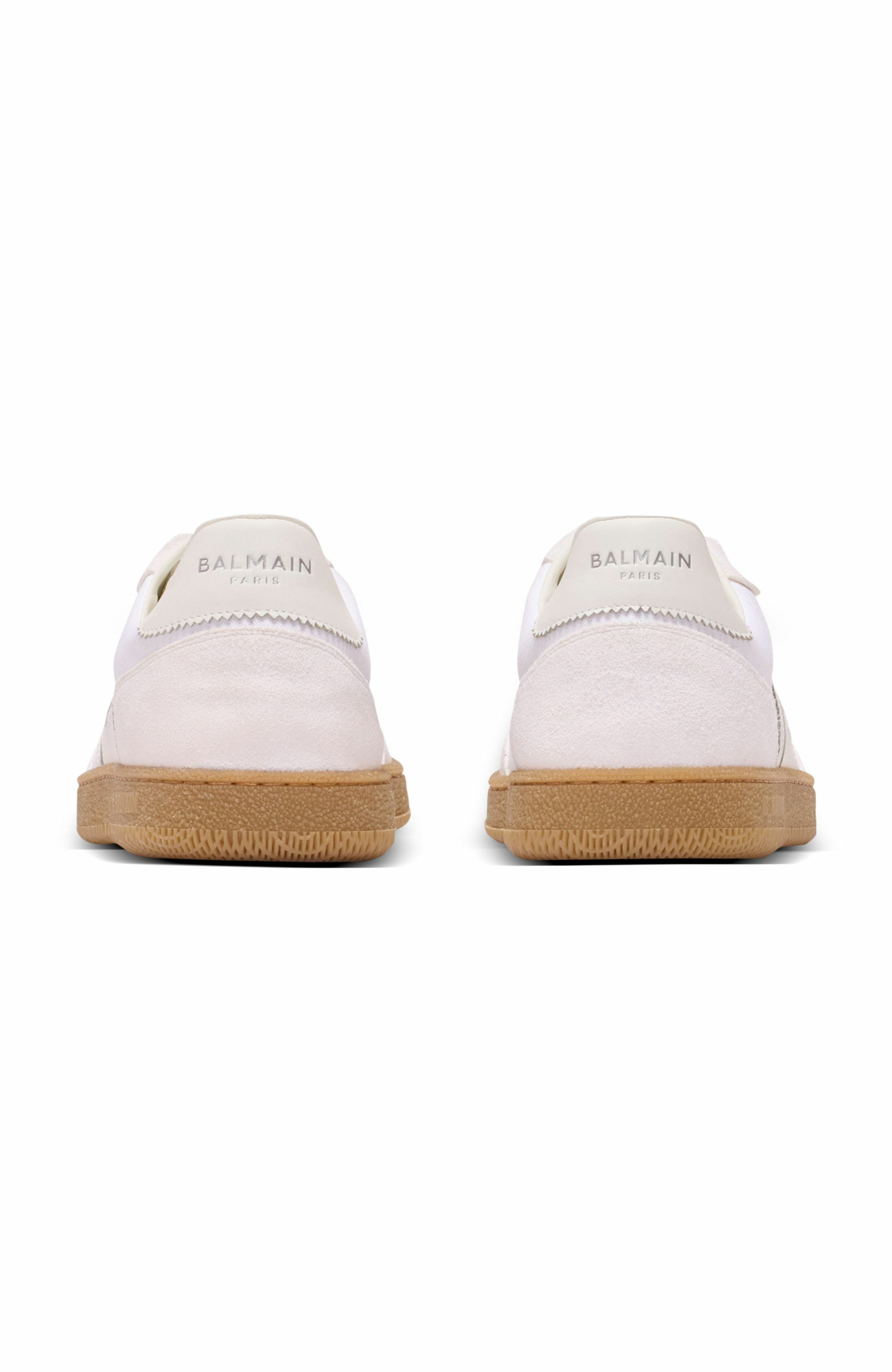 Leather and canvas Balmain Swan trainers in White at Nordstrom - 3