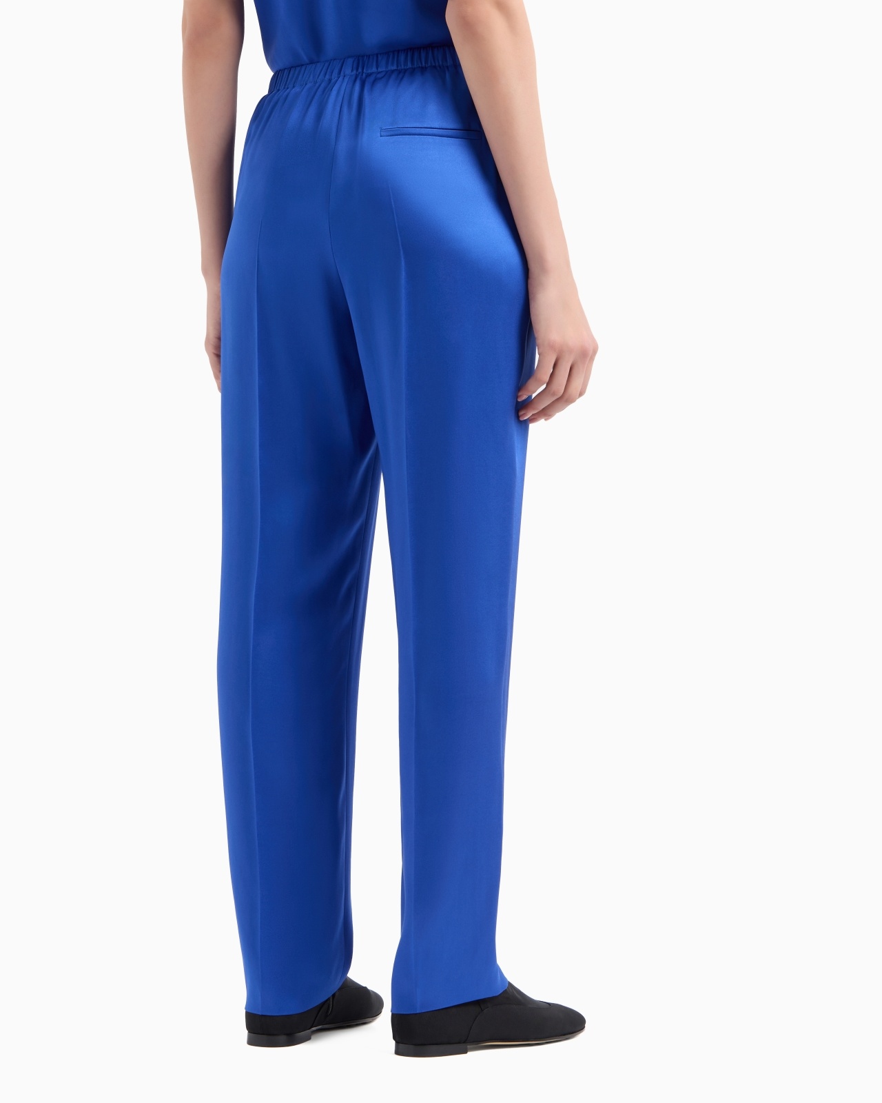 STRAIGHT-CUT TROUSERS IN DOUBLE SILK SATIN - 3