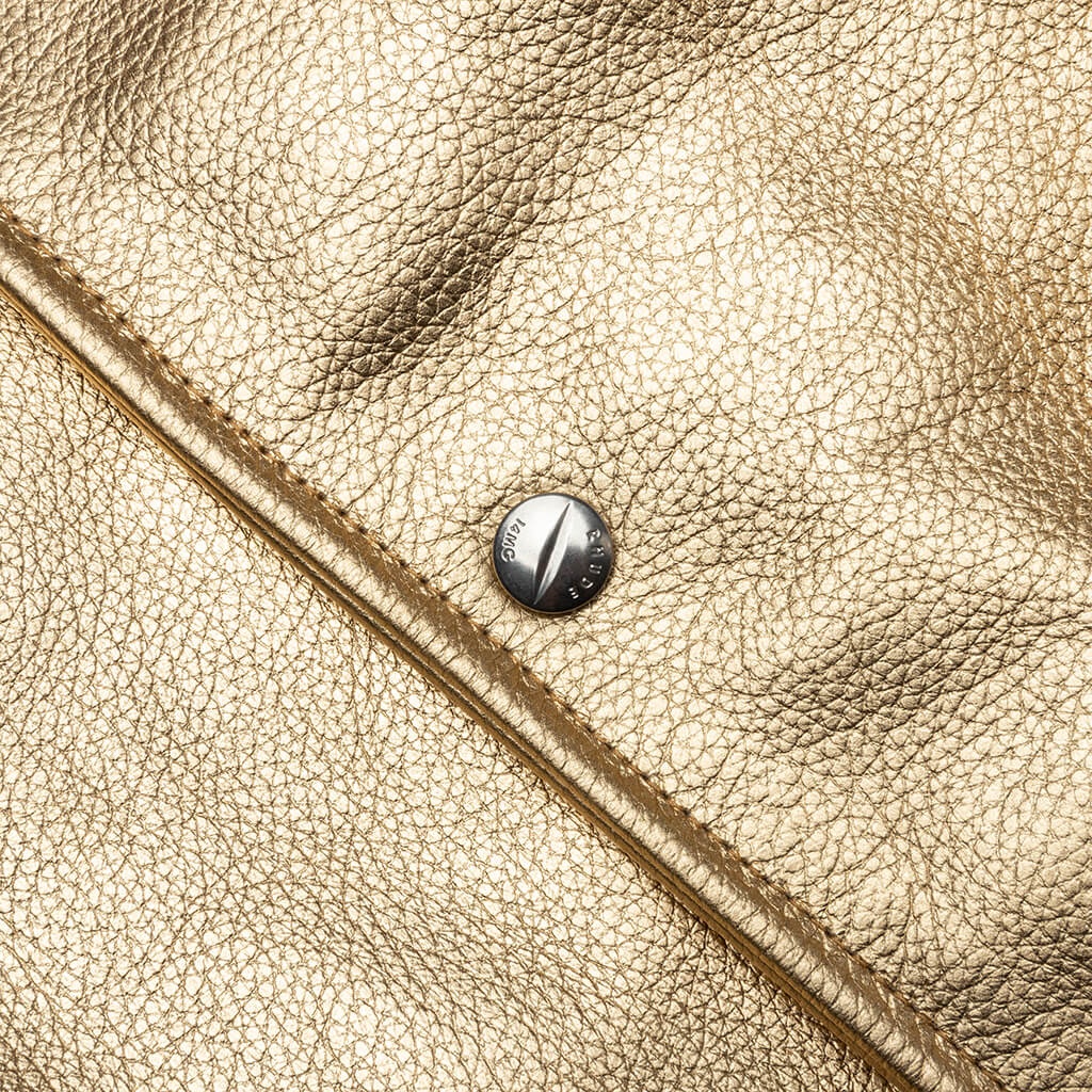 METALLIC LEATHER BOMBER - GOLD - 5