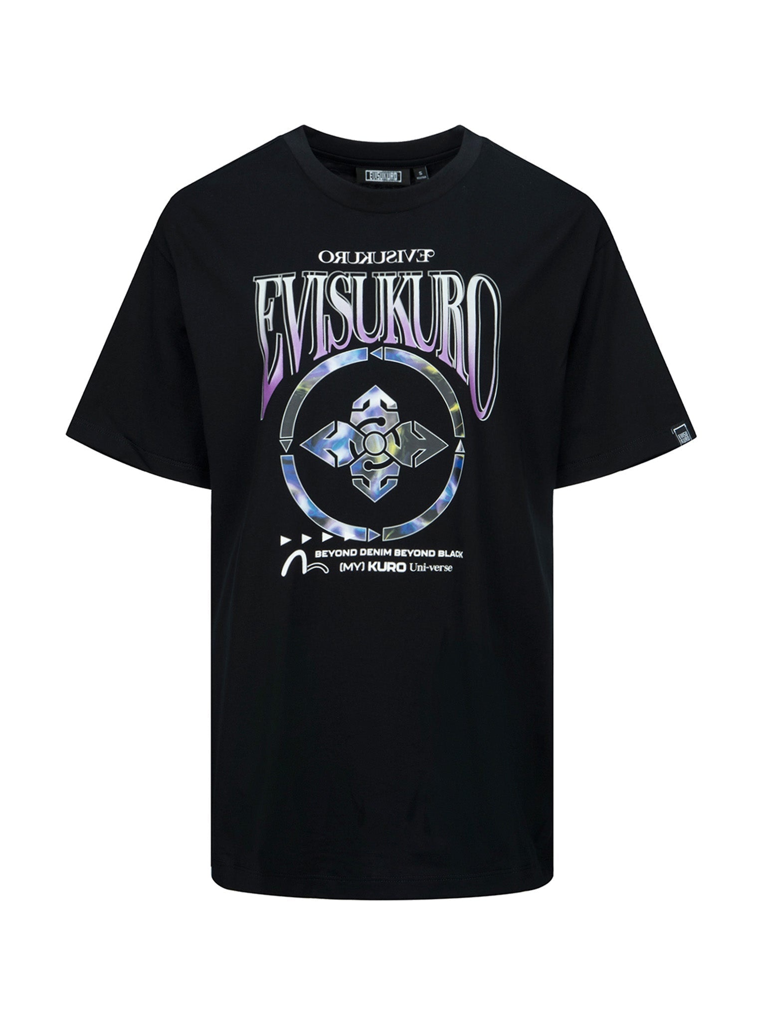 Gradiant Abstract Pattern Kamon Print T-Shirt - 9