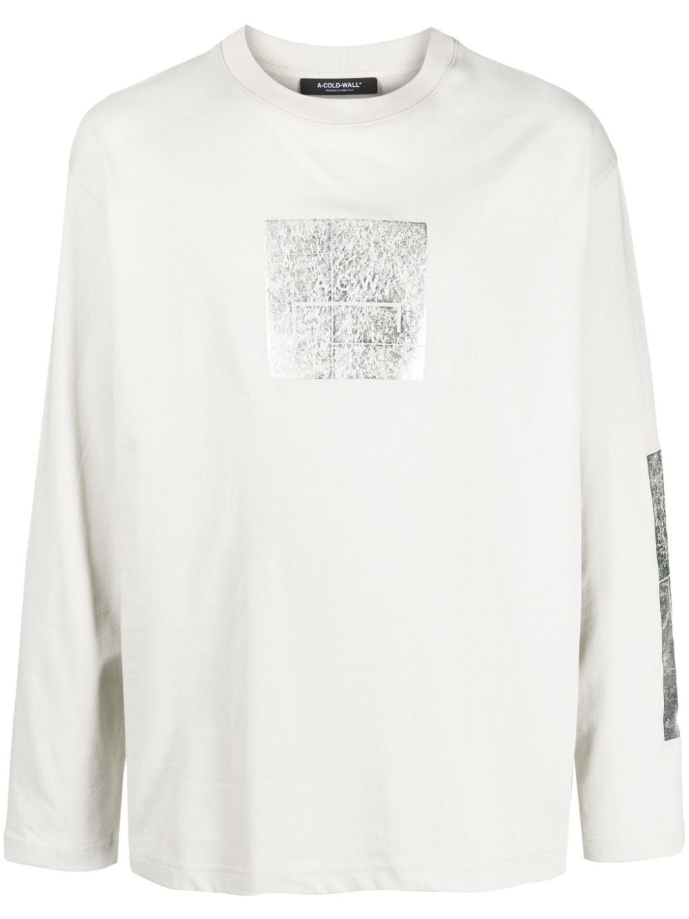 Foil Grid long-sleeve cotton T-shirt - 1