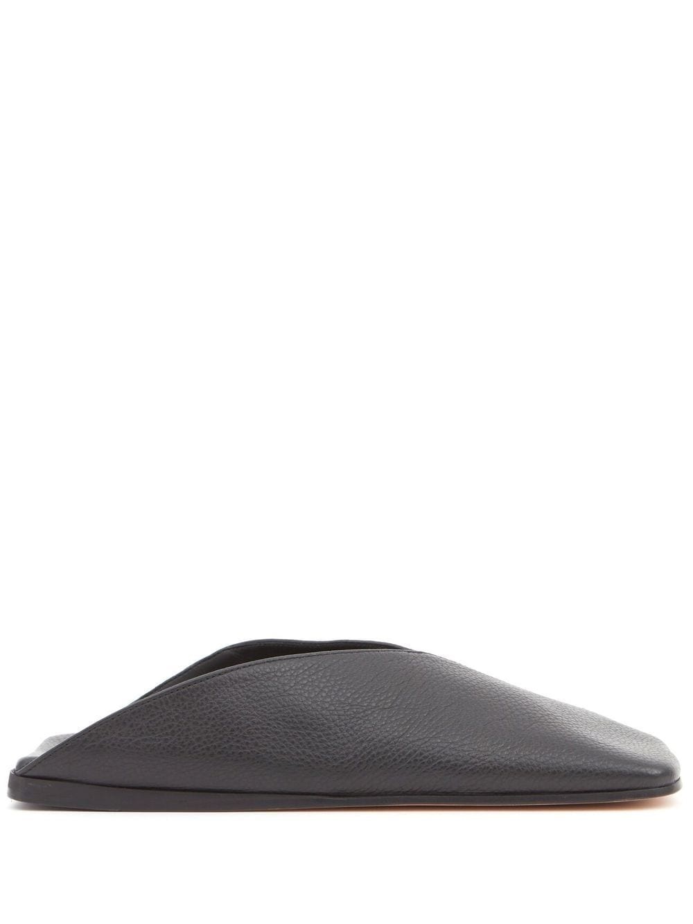 leather closed-toe slides - 1
