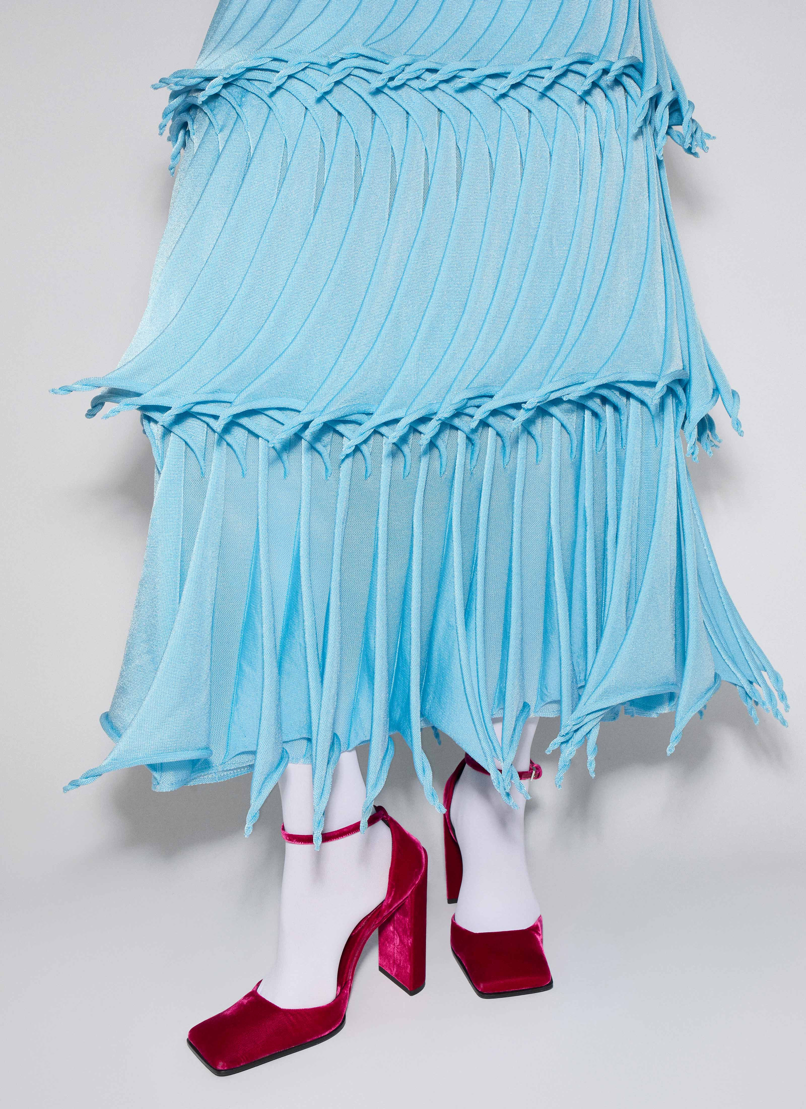 CUPS NYLON KNIT TAPERED SKIRT - 4